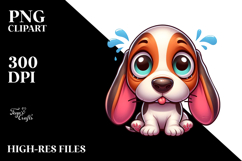 Crazy Basset Hound Watercolor | Sublimation | Clipart Product Image 2