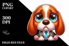 Cute Basset Hound Watercolor Clipart Product Image 3