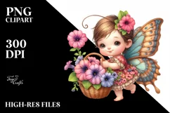 Detailed Cute Baby Butterfly with Flowers Product Image 3