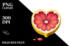 Half Lemon Heart PNG Product Image 2