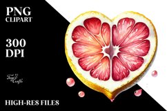 Half Lemon Heart PNG Product Image 2