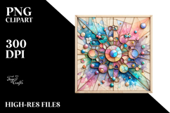 Pastel Stained Cosmos PNG Product Image 2