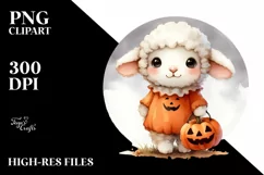 Cute Lamb in Halloween Costume, High-Res PNG Product Image 3