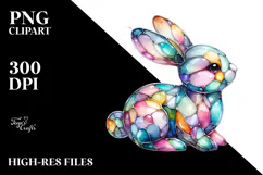 Colorful Pastel Bunny Made of PNG Product Image 2