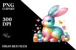 Colorful Pastel Bunny Made of PNG Product Image 2