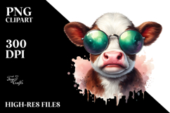 Funny Baby Cow with Disgusted Face PNG Product Image 2