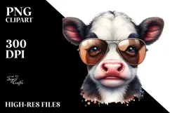 Funny Cow with Bandana PNG Product Image 2