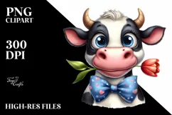 Watercolor Cow with Goofy Smile Product Image 3