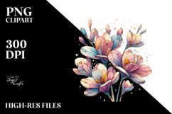 Stained Freesia Watercolor PNG Product Image 3