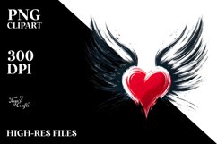 Simple Heart with Wings, High-Res PNG Product Image 2