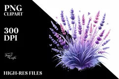 A Glossy Lavender Clipart with Watercolor Splash Product Image 3
