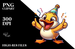 Funny Duck with Party Hat PNG Product Image 2