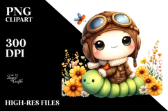 Colorful Caterpillar Aviator | Sublimation | Clipart Product Image 2