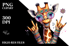 Rocking Giraffe Sunglassses | Summer Sticker Clipart Product Image 2