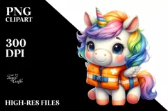 Cute Baby Unicorn with Life Vest Product Image 3