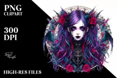 Vibrant Gothic Girl PNG Product Image 3