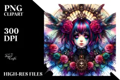 Detailed Gothic Girl PNG Product Image 2