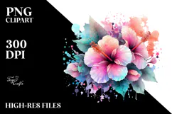 Hibiscus Watercolor Splash PNG Product Image 2