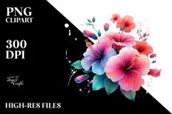 Hibiscus Watercolor Splash PNG Product Image 2