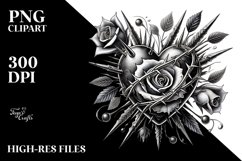 Tattoo Style Heart, Material Product Image 2