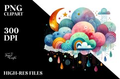 Very Simple Colorful Whimsical Cloud PNG Product Image 2