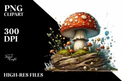 Wooden Mystical Mushroom PNG Product Image 3