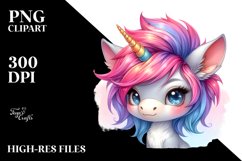 Cool Haircut Baby Unicorn | Watercolor Product Image 3