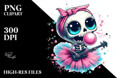 Funny Skeleton Rocking a Tutu PNG Product Image 2
