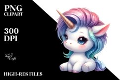 Cool Haircut Baby Unicorn | Watercolor Product Image 1