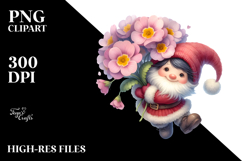 Floating Gnome with Primrose, Charming PNG Product Image 2