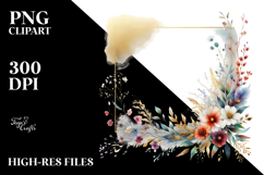 Abstract Gold Foil Wild Flowers | Sublimation | Clipart Product Image 2