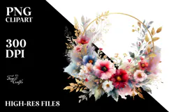 Abstract Gold Foil Wild Flowers | Sublimation | Clipart Product Image 2