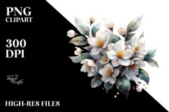 Shiny Jasmine Golden Watercolor Splash | Clipart Product Image 1