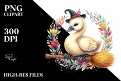 Colorful Baby Swan Broom | Sublimation | Clipart Product Image 3