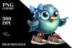 Watercolor Bird with Bow and Shoes Product Image 3