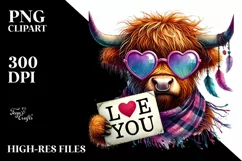 puppy with Heart Shaped Sunglasses PNG Product Image 2