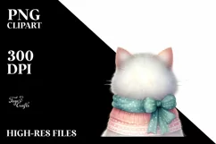 Pastel Colors Cat with Christmass Decorations, PNG Product Image 1