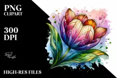 detailed vibrant Pastel Wooden Small Stained Tulip PNG Product Image 3