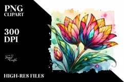 detailed vibrant Pastel Wooden Small Stained Tulip PNG Product Image 3