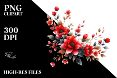 Vibrant Red Flowers Watercolor Product Image 2