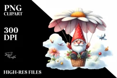 Watercolor Cute Gnome Daisy Parachute | Sublimation | Product Image 3