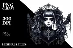 Detailed Gothic Girl PNG Product Image 1