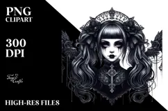 Detailed Gothic Girl PNG Product Image 2