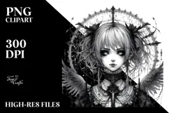Vibrant Gothic Girl PNG Product Image 2