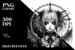 Vibrant Gothic Girl PNG Product Image 1