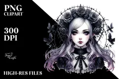 Detailed Gothic Girl PNG Product Image 2