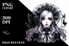 Detailed Gothic Girl PNG Product Image 1