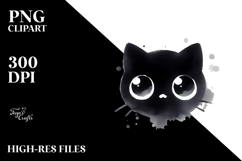 Funny Black Cat Digital Painting PNG Product Image 2