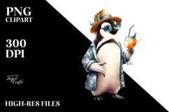 Hipster Penguin cocktail Circle PNG Product Image 2