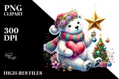 colorful Polar Bear Heart Adorned PNG Product Image 2